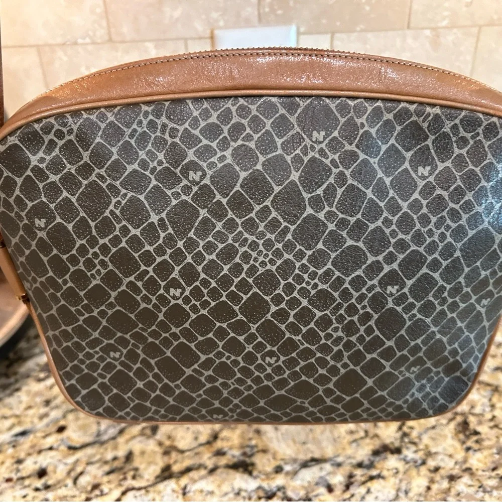 Nina Ricci Shoulder Bag Giraffe Pattern Brown